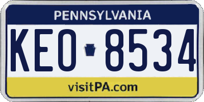 PA license plate KEO8534