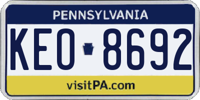 PA license plate KEO8692