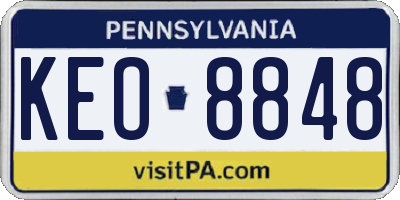 PA license plate KEO8848