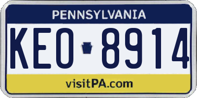 PA license plate KEO8914