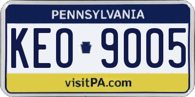 PA license plate KEO9005