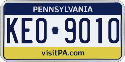 PA license plate KEO9010