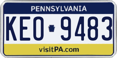 PA license plate KEO9483