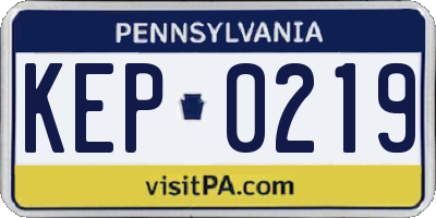 PA license plate KEP0219