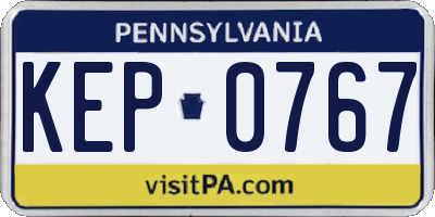 PA license plate KEP0767
