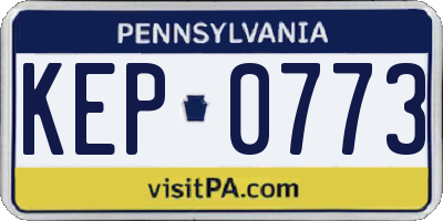 PA license plate KEP0773