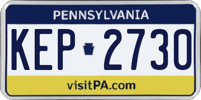 PA license plate KEP2730