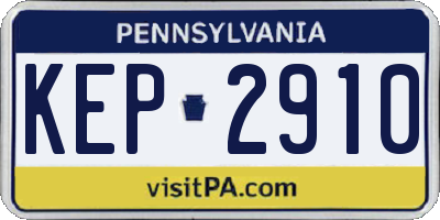 PA license plate KEP2910