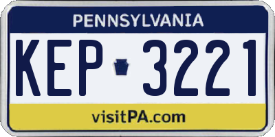 PA license plate KEP3221