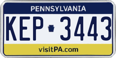 PA license plate KEP3443