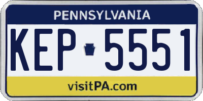 PA license plate KEP5551