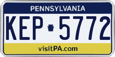 PA license plate KEP5772