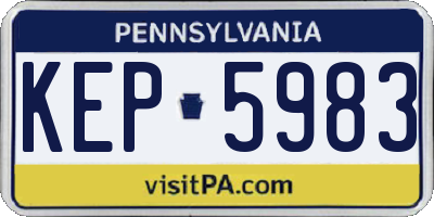 PA license plate KEP5983