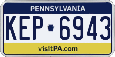 PA license plate KEP6943