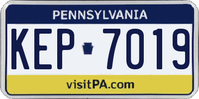 PA license plate KEP7019