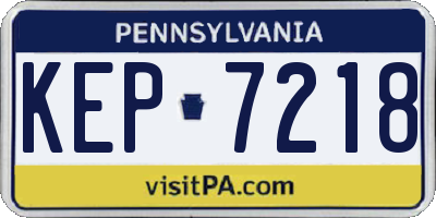 PA license plate KEP7218