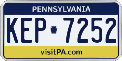 PA license plate KEP7252