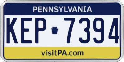 PA license plate KEP7394