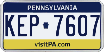PA license plate KEP7607