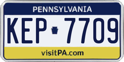 PA license plate KEP7709