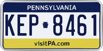 PA license plate KEP8461