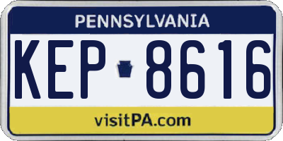 PA license plate KEP8616