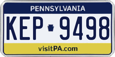 PA license plate KEP9498