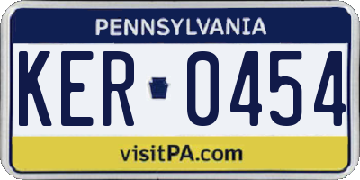 PA license plate KER0454
