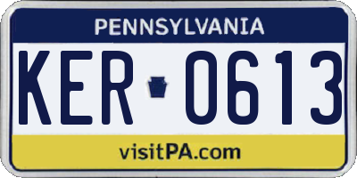 PA license plate KER0613