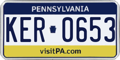 PA license plate KER0653