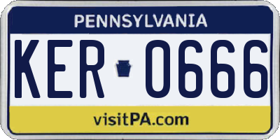 PA license plate KER0666