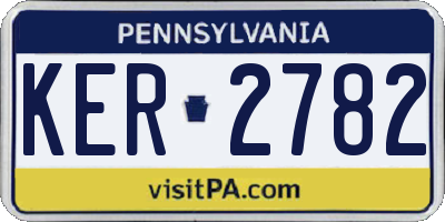 PA license plate KER2782