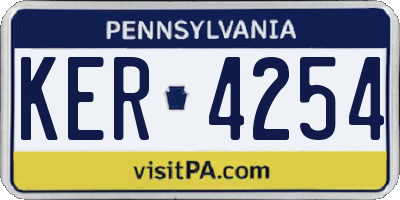 PA license plate KER4254