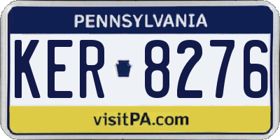PA license plate KER8276
