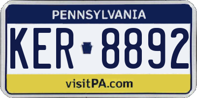 PA license plate KER8892