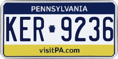 PA license plate KER9236