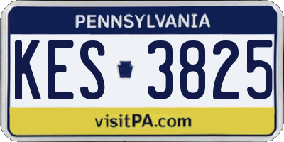 PA license plate KES3825