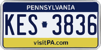 PA license plate KES3836