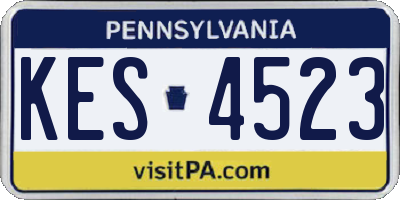 PA license plate KES4523