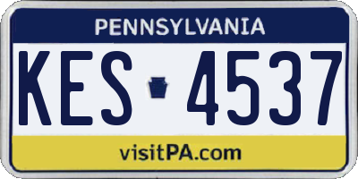 PA license plate KES4537