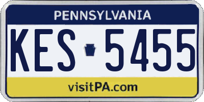 PA license plate KES5455
