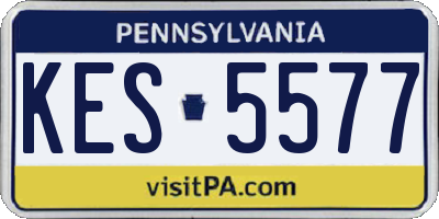 PA license plate KES5577