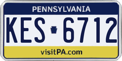 PA license plate KES6712