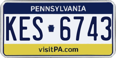 PA license plate KES6743
