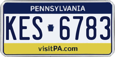 PA license plate KES6783