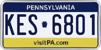 PA license plate KES6801
