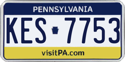 PA license plate KES7753