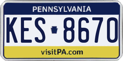 PA license plate KES8670