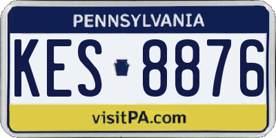 PA license plate KES8876