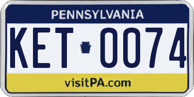 PA license plate KET0074